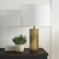 Frontgate Calloway Ribbed Brass Table Lamp 66cm