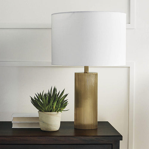 Frontgate Calloway Ribbed Brass Table Lamp 66cm