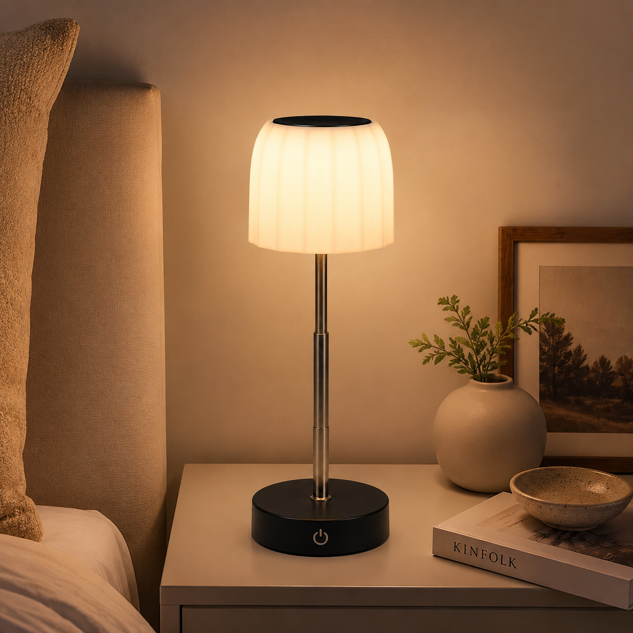 Doctor Lamp Rechargeable Touch Table Lamp Dimmable Adjustable Height Black